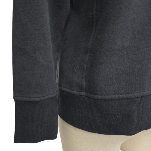 Lululemon Pullover Crewneck Sweatshirt P30416 Faded Black Size 4 Kangaroo Pocket - Picture 8 of 9